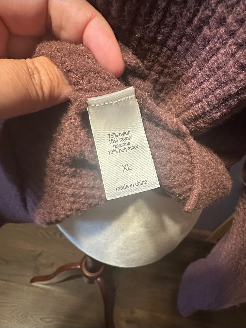 Maurices Deep Wine Waffle Knit Hoodie Sweater